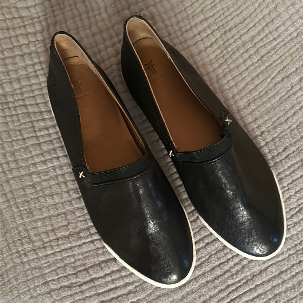 Black Leather Women's Loafers